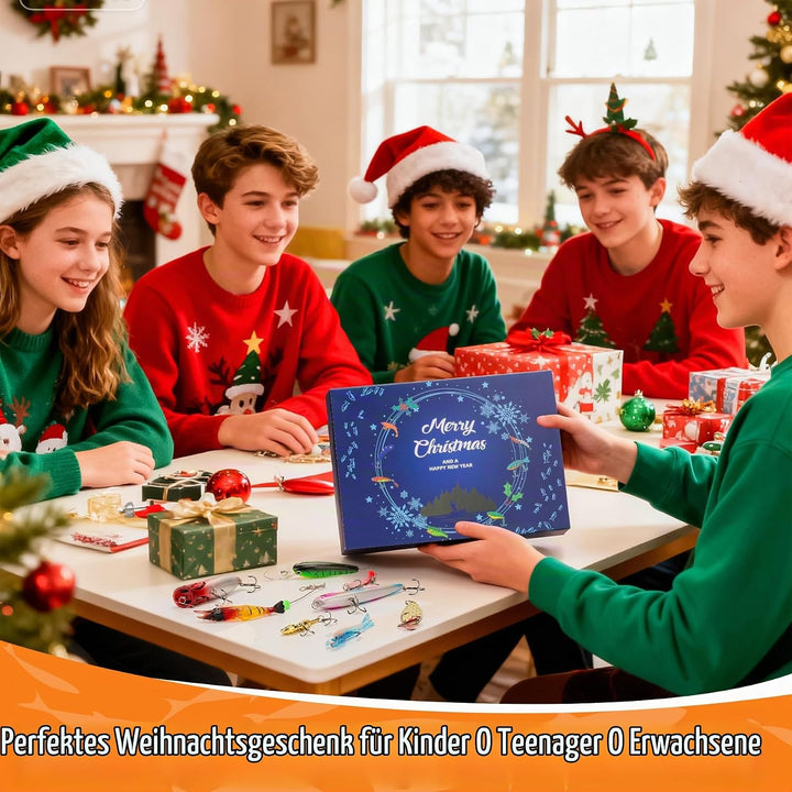 Angeln Adventskalender 2025 Männer Teenager Junge, 24 Tage Premiumköder, Adventskalender Geschenk fü