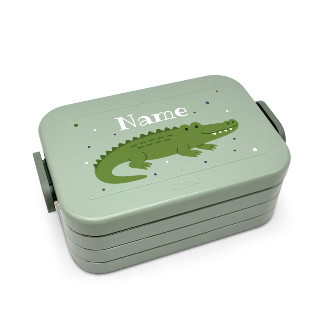 printplanet® Personalisierbare Brotdose „Layout Korkodil“ – Lunchbox/Bento Box von Mepal – mit eigen