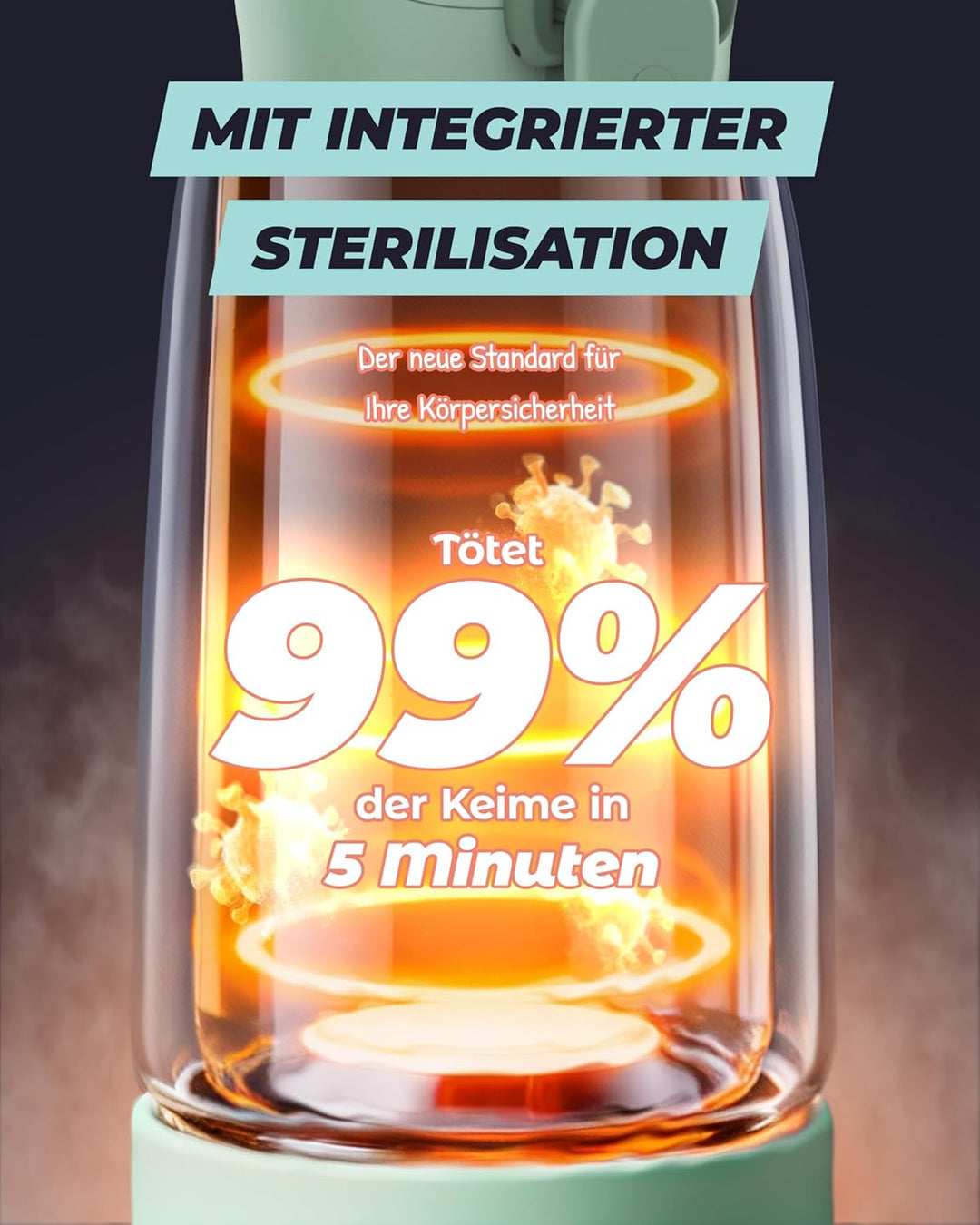 Tragbarer Flaschenwärmer Baby für unterwegs mit Selbstreinigungsfunktion, Präzise Temperaturkontroll