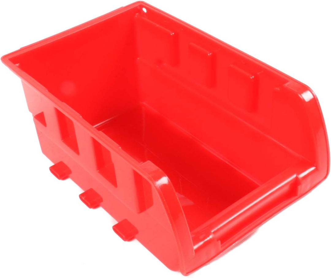 8 Stapelboxen mit Aufhängeschiene von Kinzo Storage, Kunststoff, ca. 10 x 16 cm pro Box, rot