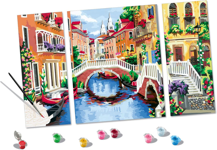 Ravensburger CreArt 20135 - Venezianische Träume - Triptychon Malen nach Zahlen Erwachsene, DIY Mals