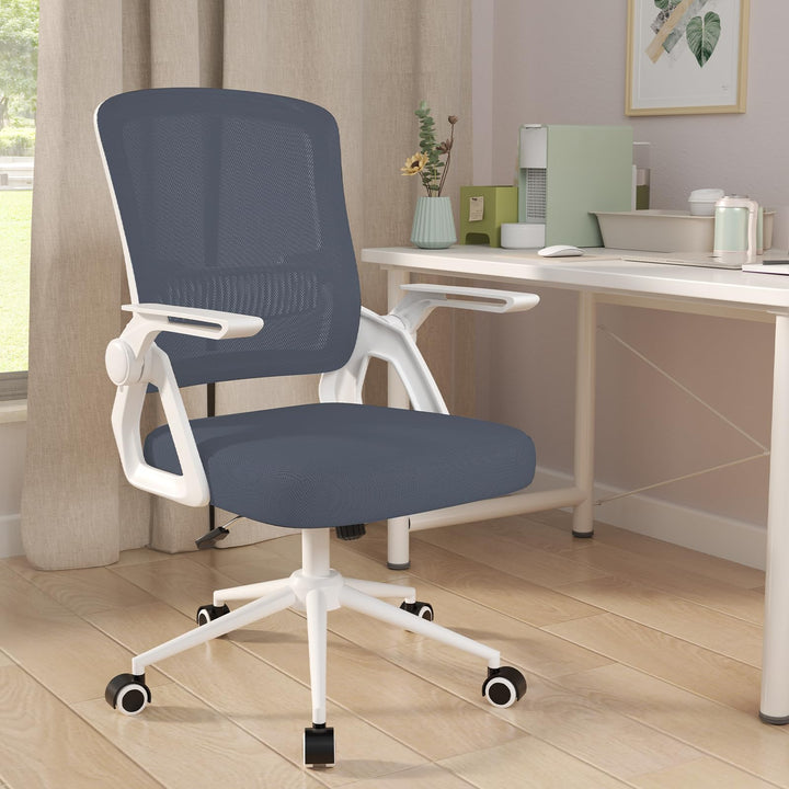 naspaluro Bürostuhl mit Hochklappbare Armlehnen, Schreibtischstuhl Ergonomisch, Drehstuhl mit Netzbe