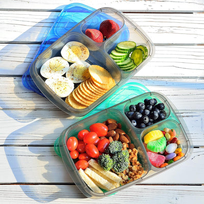 Youngever 7er Pack 3 Fach Meal Prep Boxen, Bento Lunchboxen, wiederverwendbarmeal prep boxen, 3 Fäch