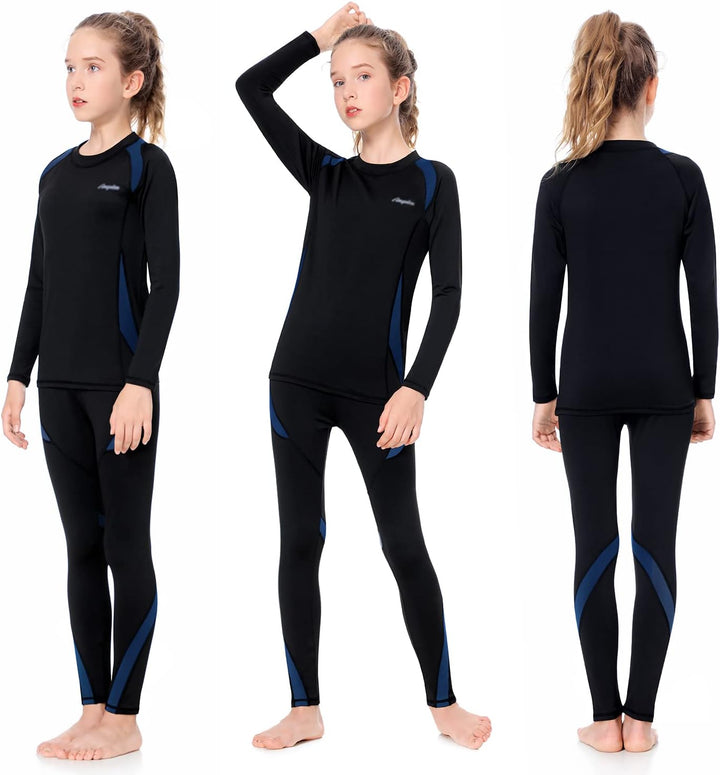 Thermounterwäsche Kinder, Funktionsunterwäsche Junge Skiunterwäsche Mädchen mit Fleece Winter atmung