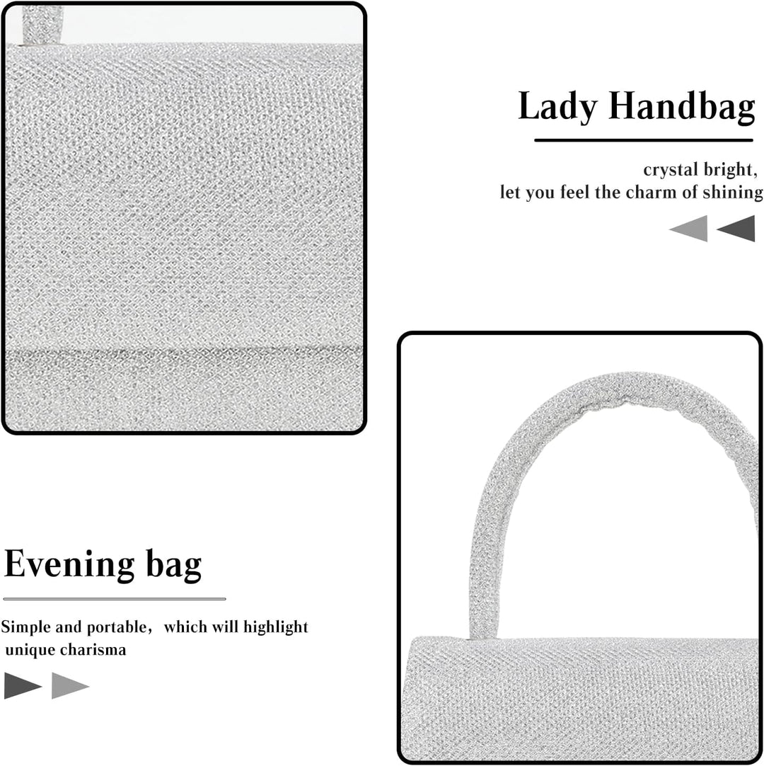 CORIOS Abendtasche Damen Glitzer Henkeltasche Kette Clutch Bag Klein Tasche Hochzeit Brautbörse Glän