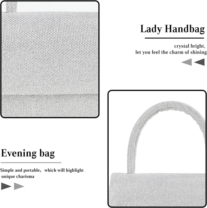 CORIOS Abendtasche Damen Glitzer Henkeltasche Kette Clutch Bag Klein Tasche Hochzeit Brautbörse Glän