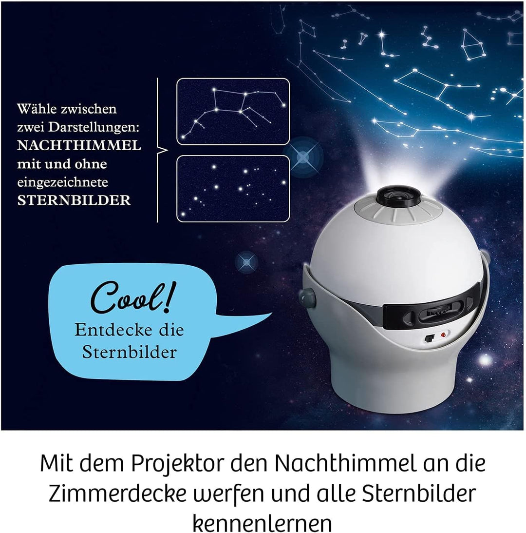 Kosmos 671549 Planetarium - Projektor mit 2 auswechselbaren Sternkarten, spannende Infos zu Sternen,