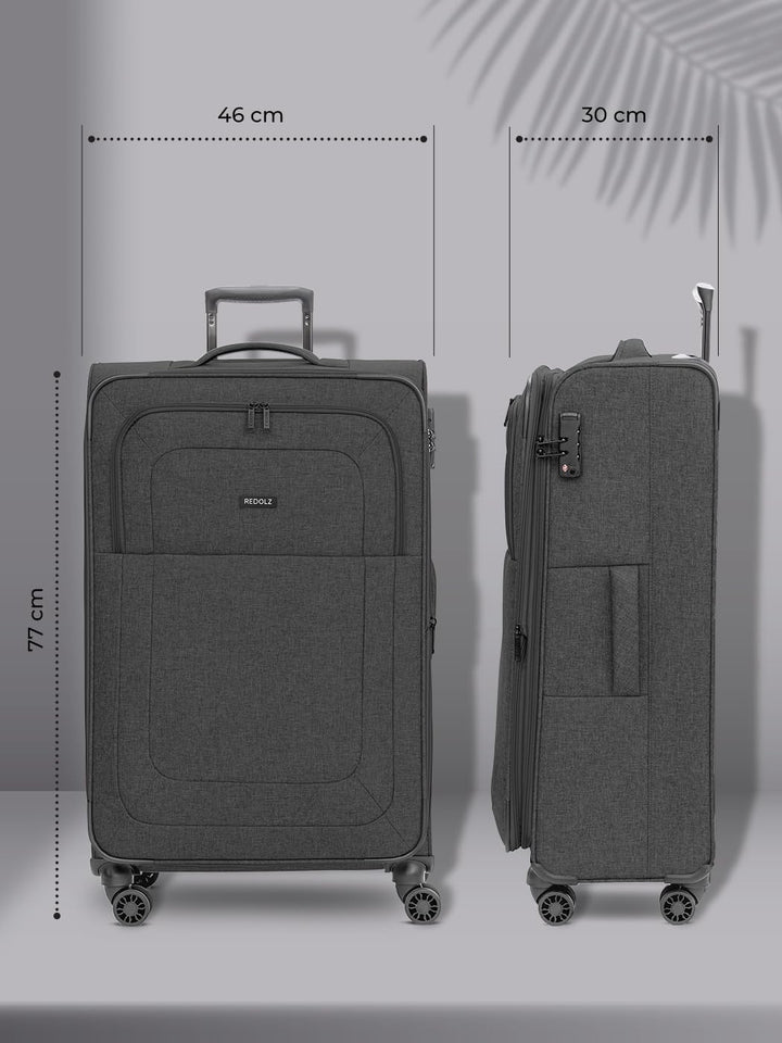 REDOLZ Weichschalen Koffer für Damen & Herren | leichter Trolley 77 cm mit 4 Doppelrollen & TSA-Schl