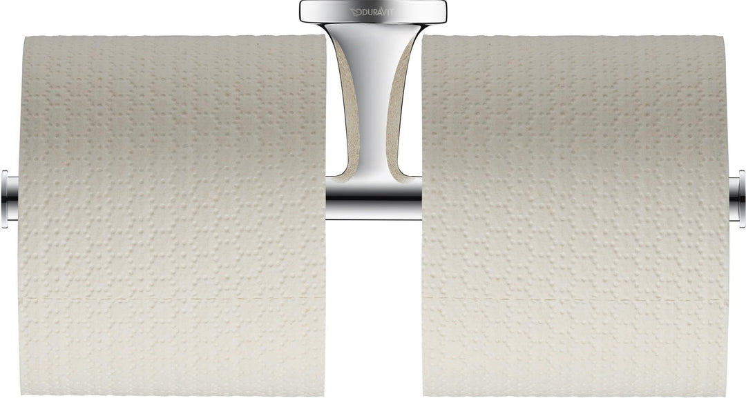 Duravit Papierrollenhalter Starck T, für 2 Rollen, Wandmontage, Chrom ohne Deckel für 2 Rollen Chrom