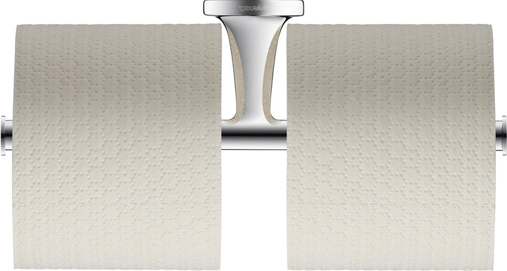 Duravit Papierrollenhalter Starck T, für 2 Rollen, Wandmontage, Chrom ohne Deckel für 2 Rollen Chrom