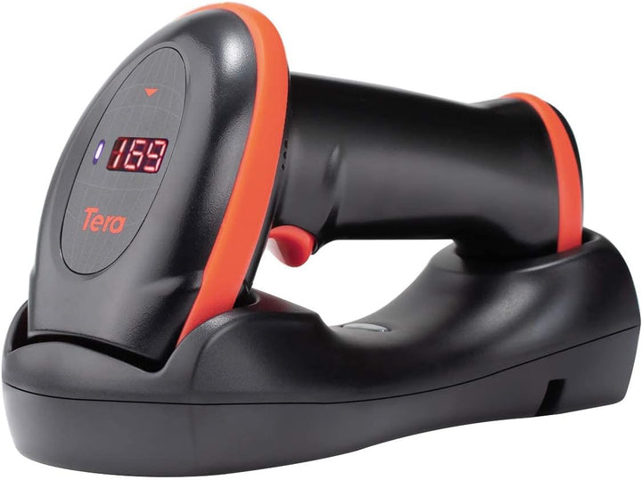 Tera Barcode-Scanner Bildsensor 2D 1D QR Wireless 2,4 GHz mit Ladestation USB-Kabel Digitaler-Bildsc