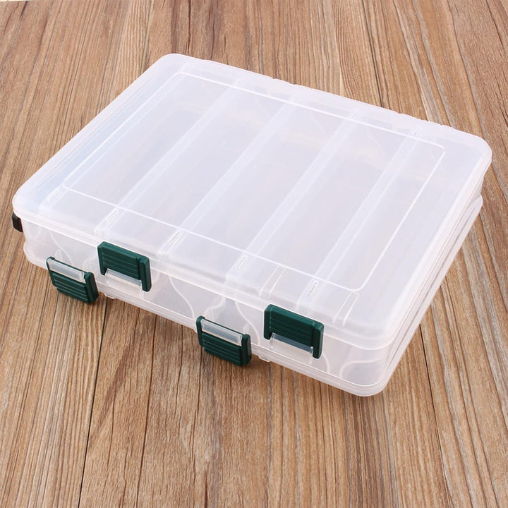 Fishing Tackle Box, Tackle Box Angeln Doppelseitige Angelkiste Kunstköderbox mit 12 Fächern für Ange
