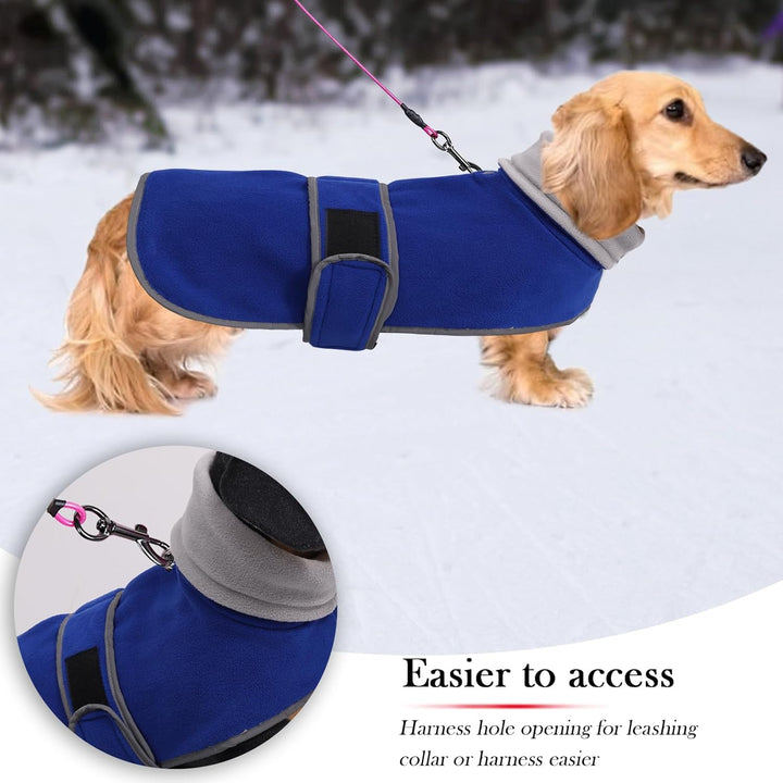 Geyecete -Gemütlich Polarfleece Winter hundemantel fur Dackel,Miniatur Dackel Fleece hundepullover,H
