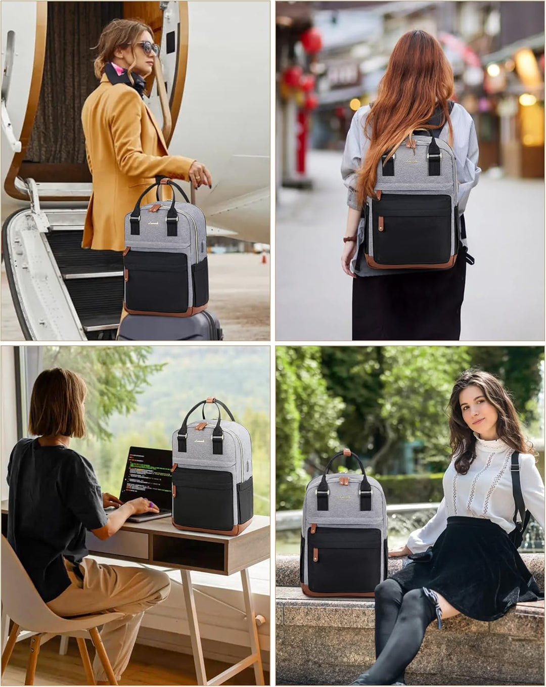 LOVEVOOK Schulrucksack Teenager Mädchen, Schultasche Arbeitstasche Damen Herren mit 15,6 Zoll Laptop