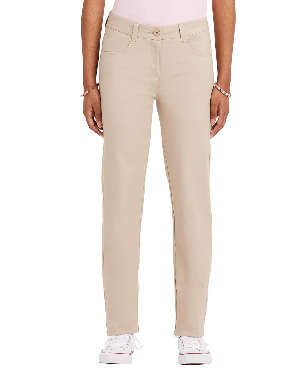 IZOD Mädchen Skinny Stetch Twill Schuluniform-Hose 1 Khaki, 1 Khaki