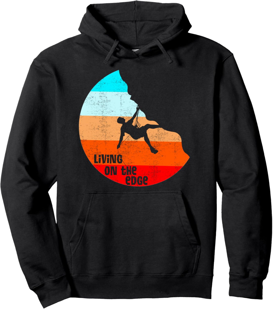 Vintage Living On The Edge Bergsteiger Klettern Bouldering Pullover Hoodie