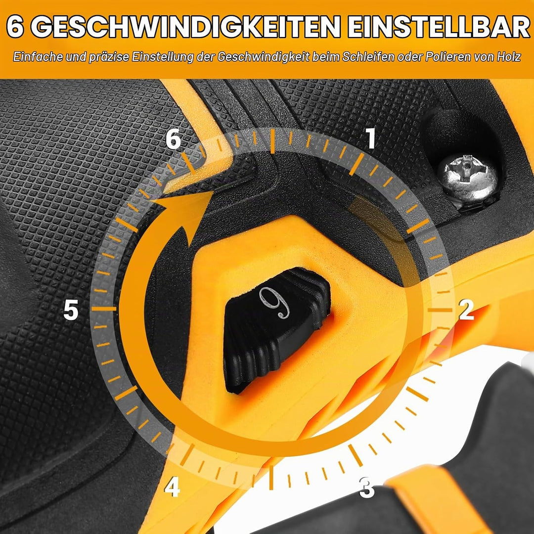 Exzenterschleifer 125mm mit Absaug 300W: DEKOPRO Schleifmaschine für Holz mit 16 Schleifpapieren,3*