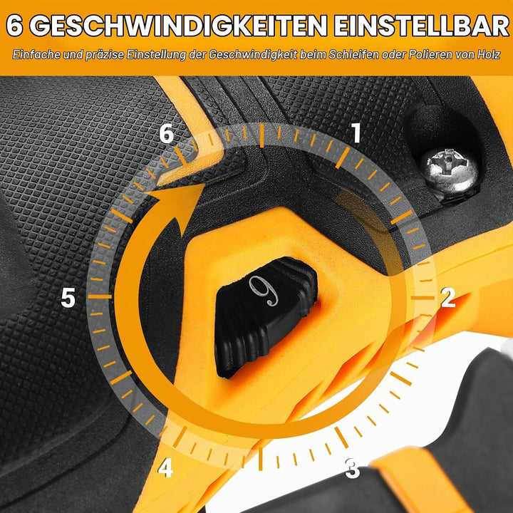 Exzenterschleifer 125mm mit Absaug 300W: DEKOPRO Schleifmaschine für Holz mit 16 Schleifpapieren,3*