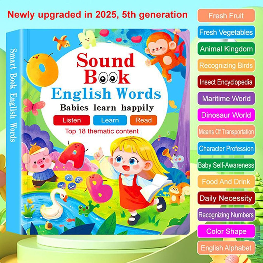 Kleinkinder Soundbücher | Lernspielzeug Interaktive Bücher | Sprechende Elektronische Spielzeuge und