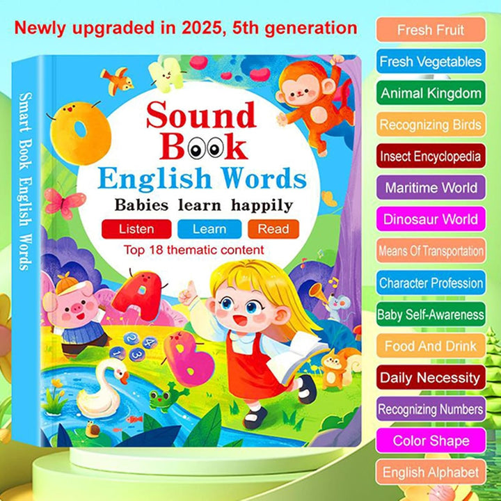 Kleinkinder Soundbücher | Lernspielzeug Interaktive Bücher | Sprechende Elektronische Spielzeuge und