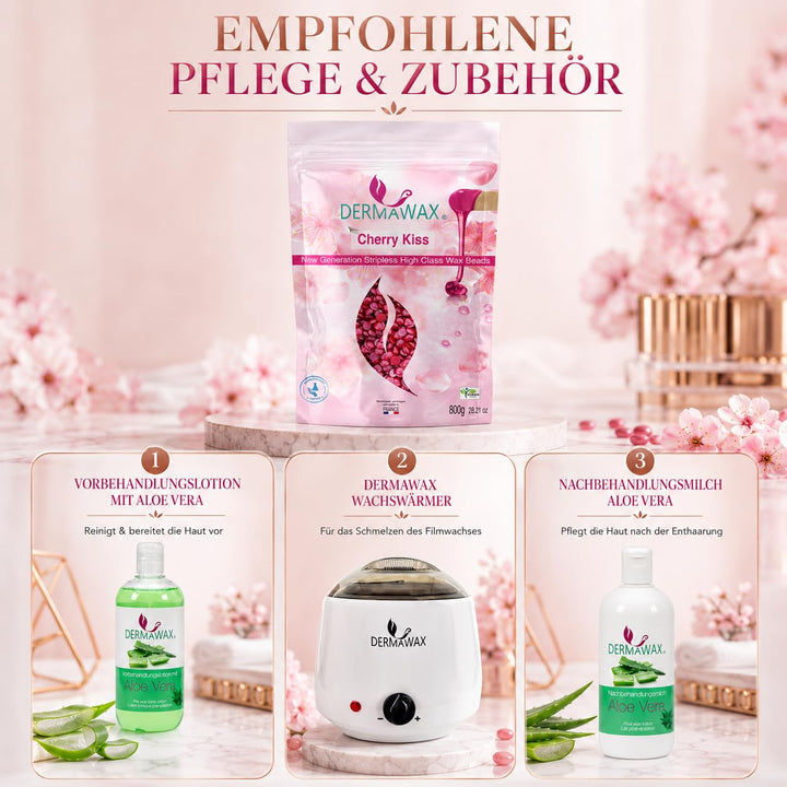 Dermawax Vegan Hartwachs Waxing Perlen zur Haarentfernung Brazilian Waxing Gesicht Intim Beine Bikin