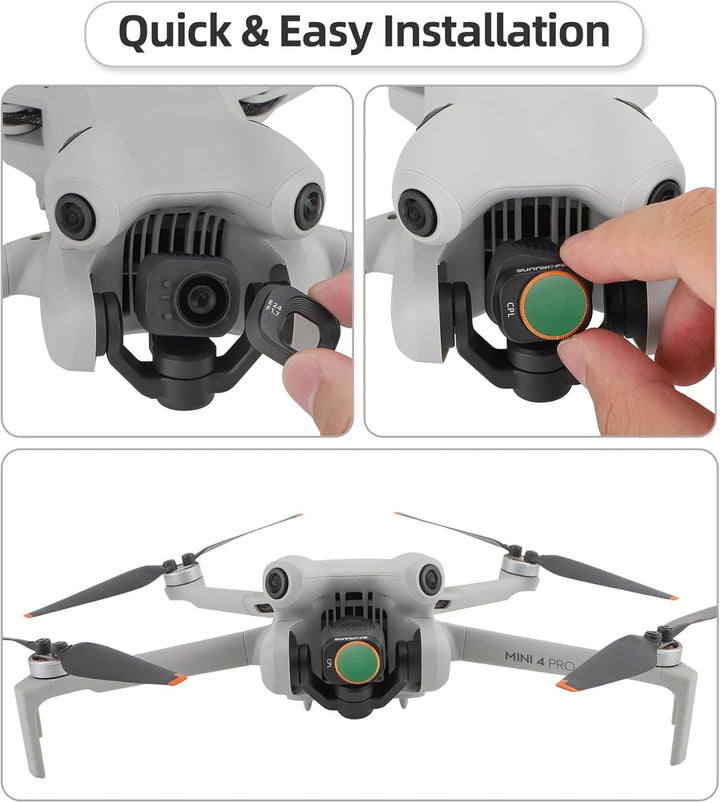 Objektivfilter für DJI Mini 4 Pro Polarisationsfilter verstellbar CPL, CPL