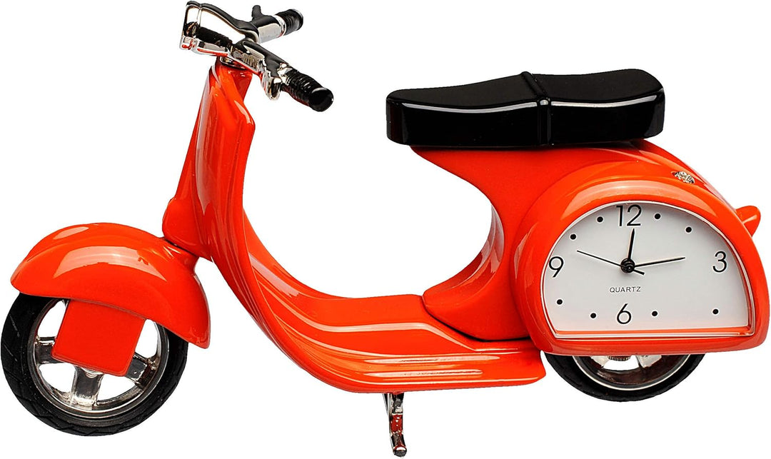 kleine - Tischuhr/Miniatur - Uhr - Motorrad - Roller/Motorroller - aus Metall - 11,5 cm - batteriebe