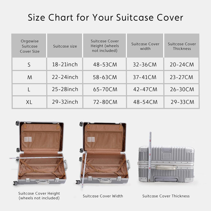 OrgaWise Kofferhülle Luggage Cover Gepäck Cover Gepäckabdeckung for Travel Luggage Schutzhülle Koffe