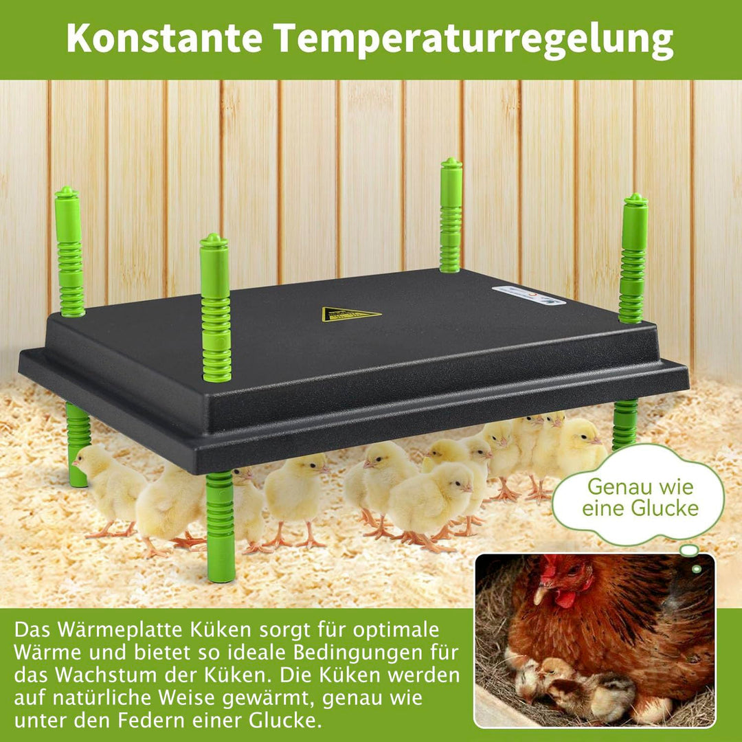 Plotohiker Wärmeplatte Küken,Kükenwärmer Wärmelampe,Heizplatte für Kükenaufzucht,Kunstglucke 30 x 40