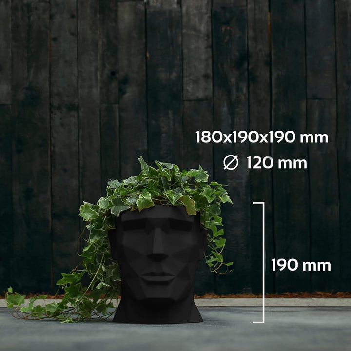 CONCRETTE Blumentopf aus Beton Apollo | Ø 12 cm | Black Matt | Zement-Pflanzkübel | Handgefertigt in