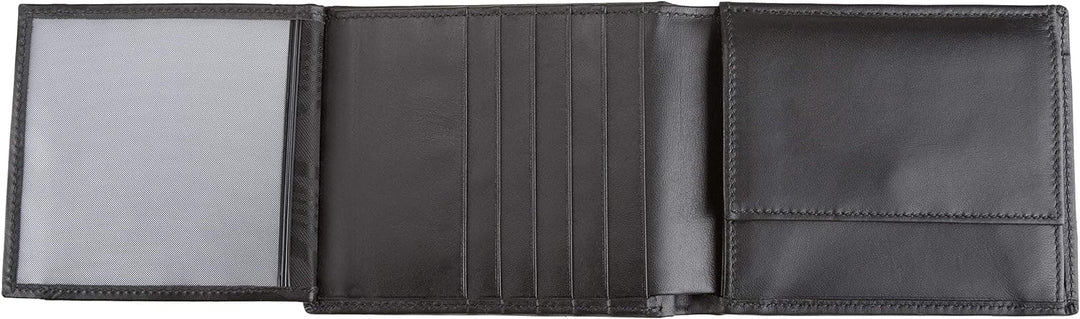 Sebastian Sturm Geldbörse Pedro | Echtes Holz und Leder in Schwarz | Portemonnaie Brieftasche Geldbe