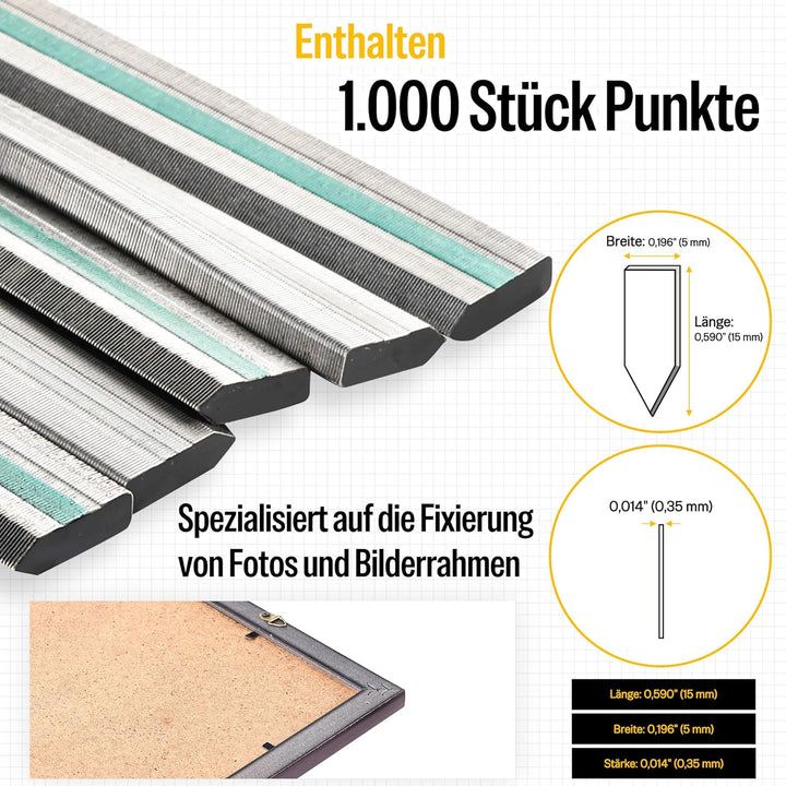 meite Hand-Punktetreiber HM515 mit 1000 Punkten – Manuelles Bilderrahmenwerkzeug, Leichter Punktetre