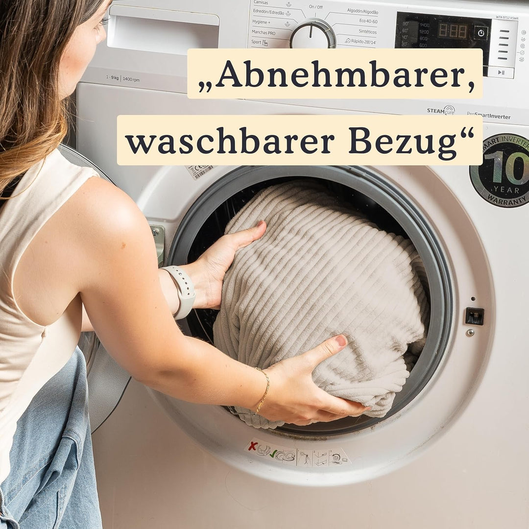 bananair - Sitzsack XXL aus Cordstoff Breit Gerippt für Kinder und Erwachsene - Weich und Bequem - M
