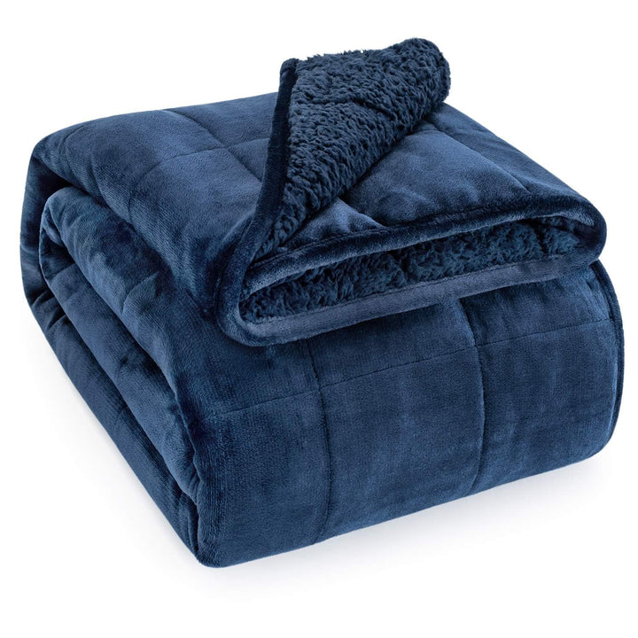 Sivio Weighted Blanket Queen Size 7kg, Sherpa Weighted Blanket with Soft Plush Fleece, Fluffy Warm S