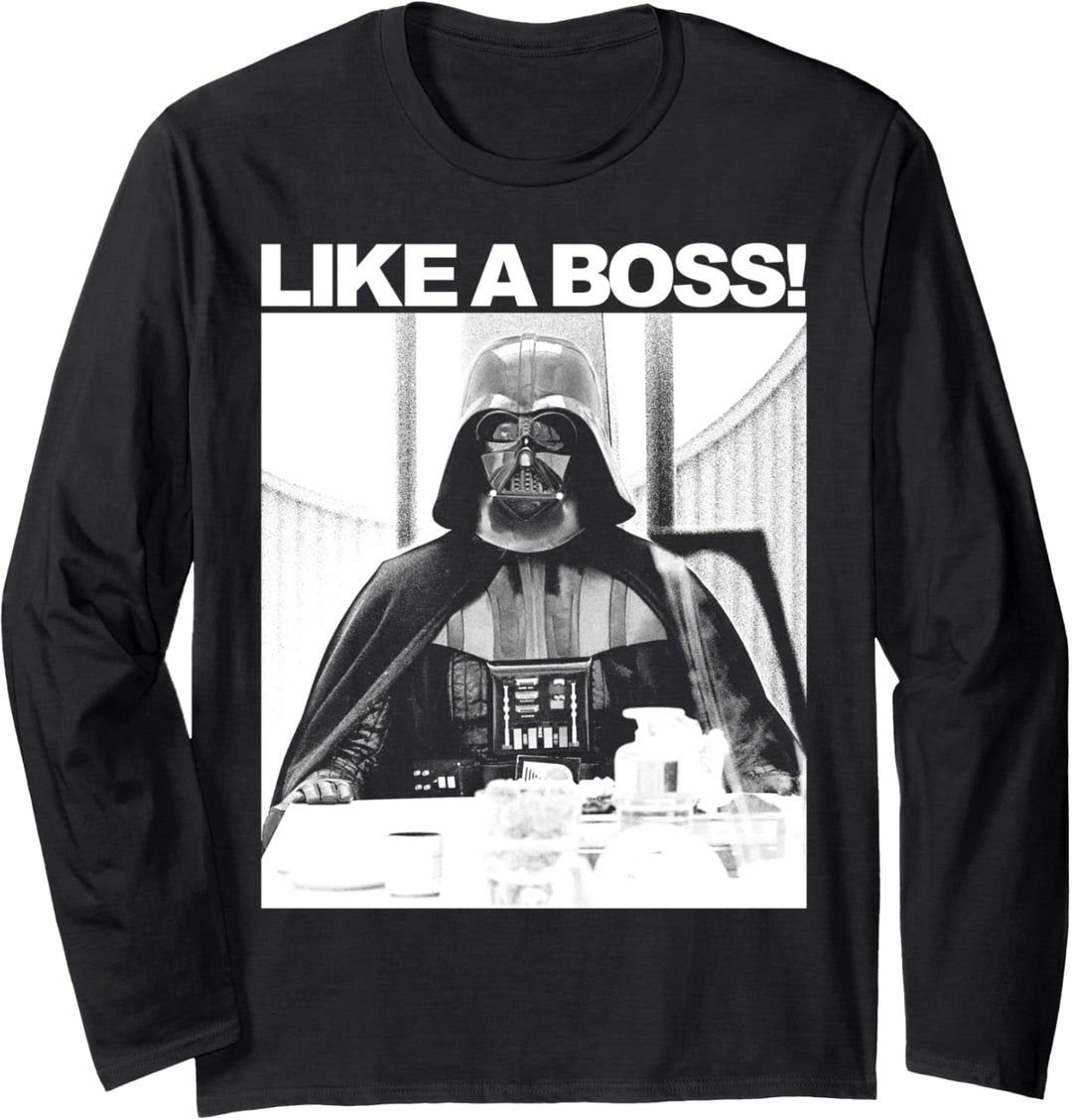 Star Wars Darth Vader Like A Boss Text Portrait Langarmshirt
