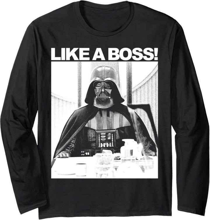 Star Wars Darth Vader Like A Boss Text Portrait Langarmshirt
