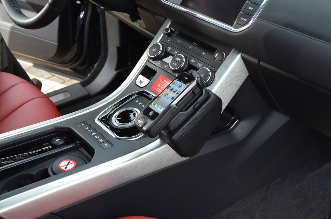 KUDA 090620 Halterung Echtleder schwarz für Range Rover Evoque ab 09/2011, 090620