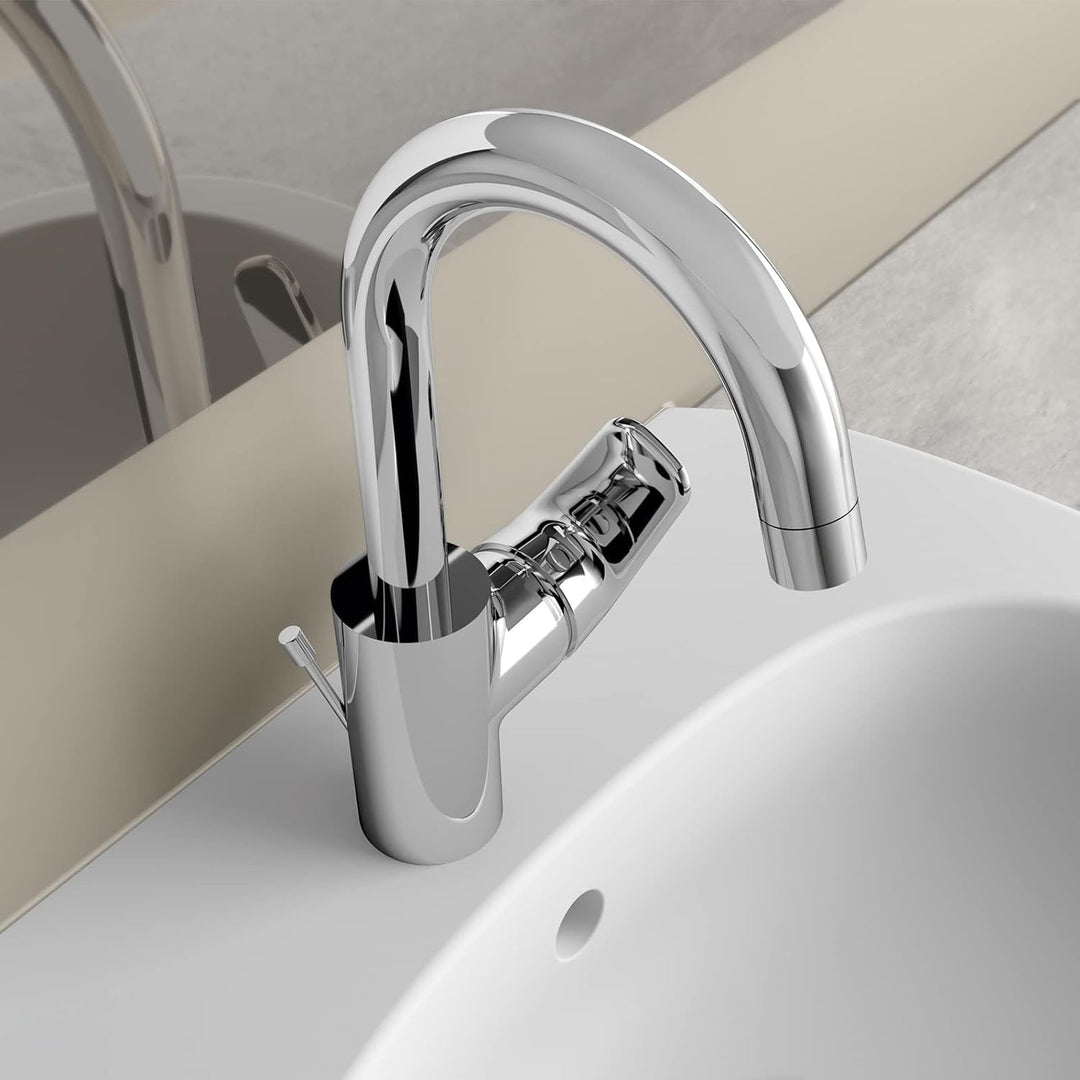 Ideal Standard B1716AA Ceraflex Waschtischarmatur hoher Auslauf mit Zugknopf-Ablaufgarnitur hoher Au