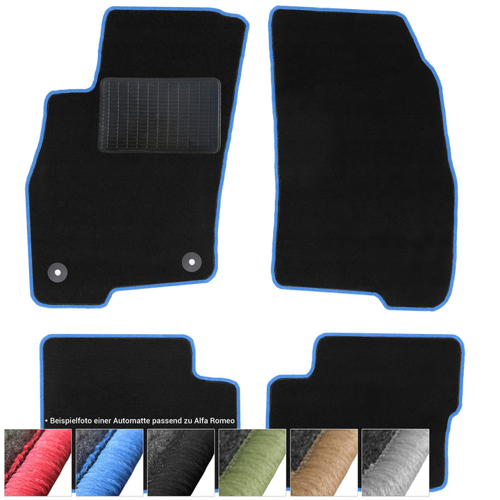 moto-MOLTICO Fussmatten Auto Velours Autoteppiche Schwarz Automatten Set 4-teilig passend für Alfa R