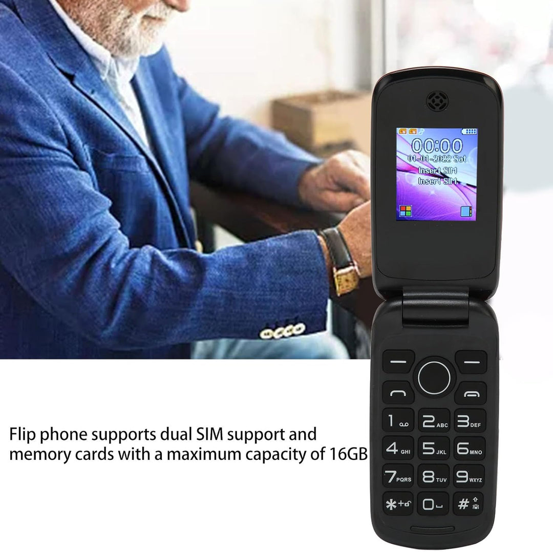 Klapptelefon für Senioren, Entsperrt, 3G-LTE-Dual-SIM-Telefon mit Grossen Tasten, Leistungsstarkem L