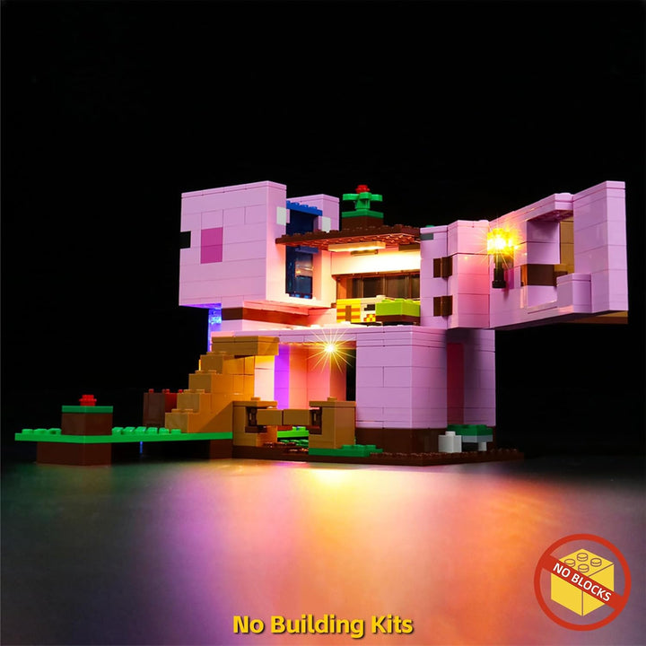 BrickBling Led Licht Set für Lego 21170 Minecraft Das Schweinehaus Bauset (Nur DIY-Beleuchtungsset,