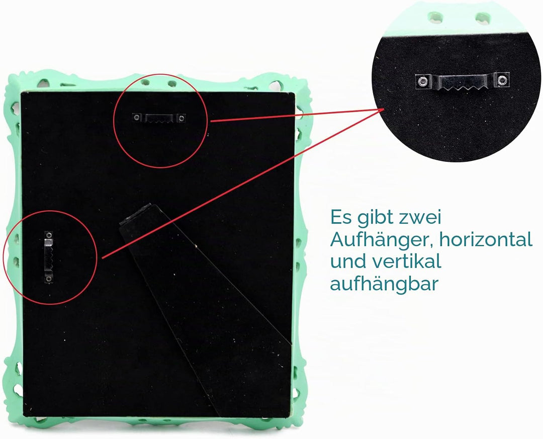 Funerom Dekorativer Vintage-Spiegel, Wandmontage, Tisch-Make-up-Spiegel, quadratisch, 41,9 x 34,3 cm