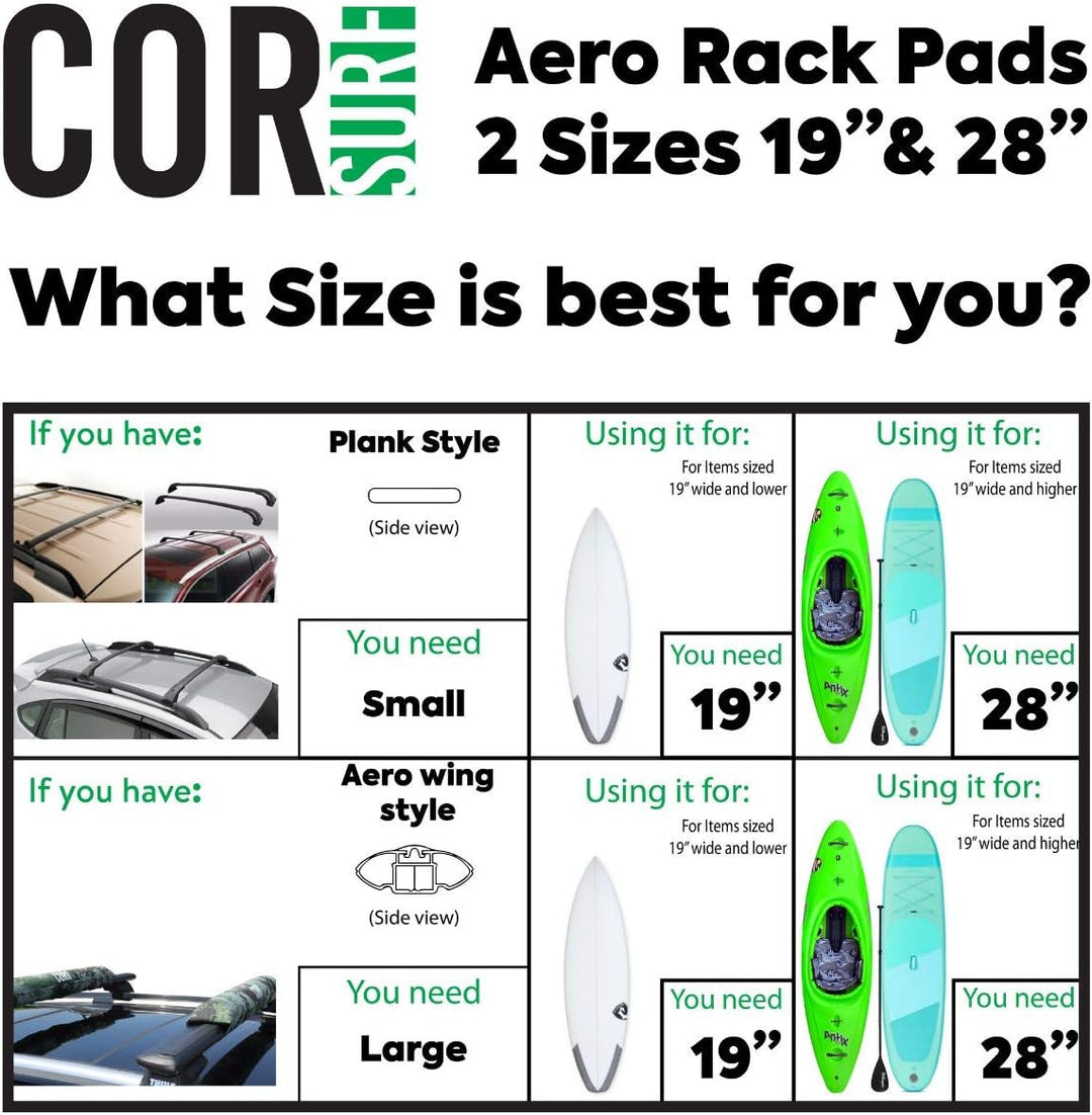 COR Surf Dachgepäckträger für Surfboard Kayak SUP | [Paar] 71cm - für grosse Aero Bars (71 cm) Mediu