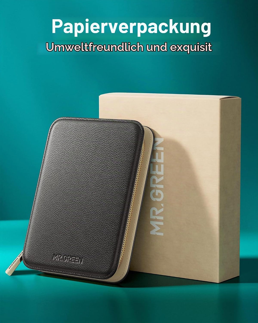 MR.GREEN 8-in-1 Maniküre Pediküre Set, professionelles Nagelknipser Set mit hochwertigem Echtleder E