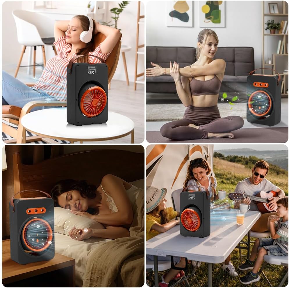 Mobile Klimageräte Mini Luftkühler, Mini Ventilator USB,Luftkühler mit Verdunstungskühlung mit 5 Ges