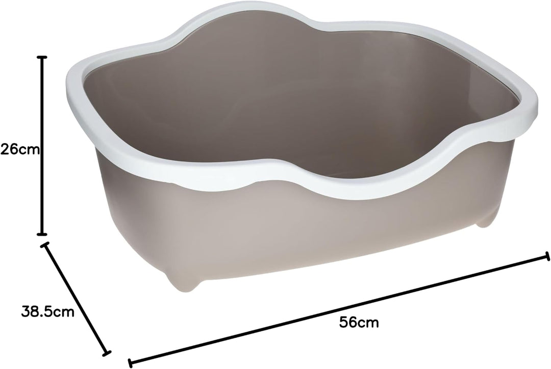Stefanplast Katzentoilette Très Chic Open 56x39x26cm, weiss/Taupe, weiss/taube Mittel