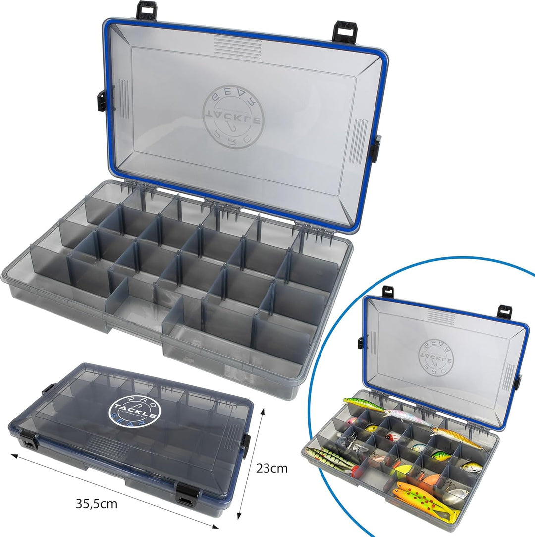 Köderbox Pro Tackle Lure Box Shallow Köderbox Kunstköderbox Tacklebox Angelbox zum Angeln, grau, was