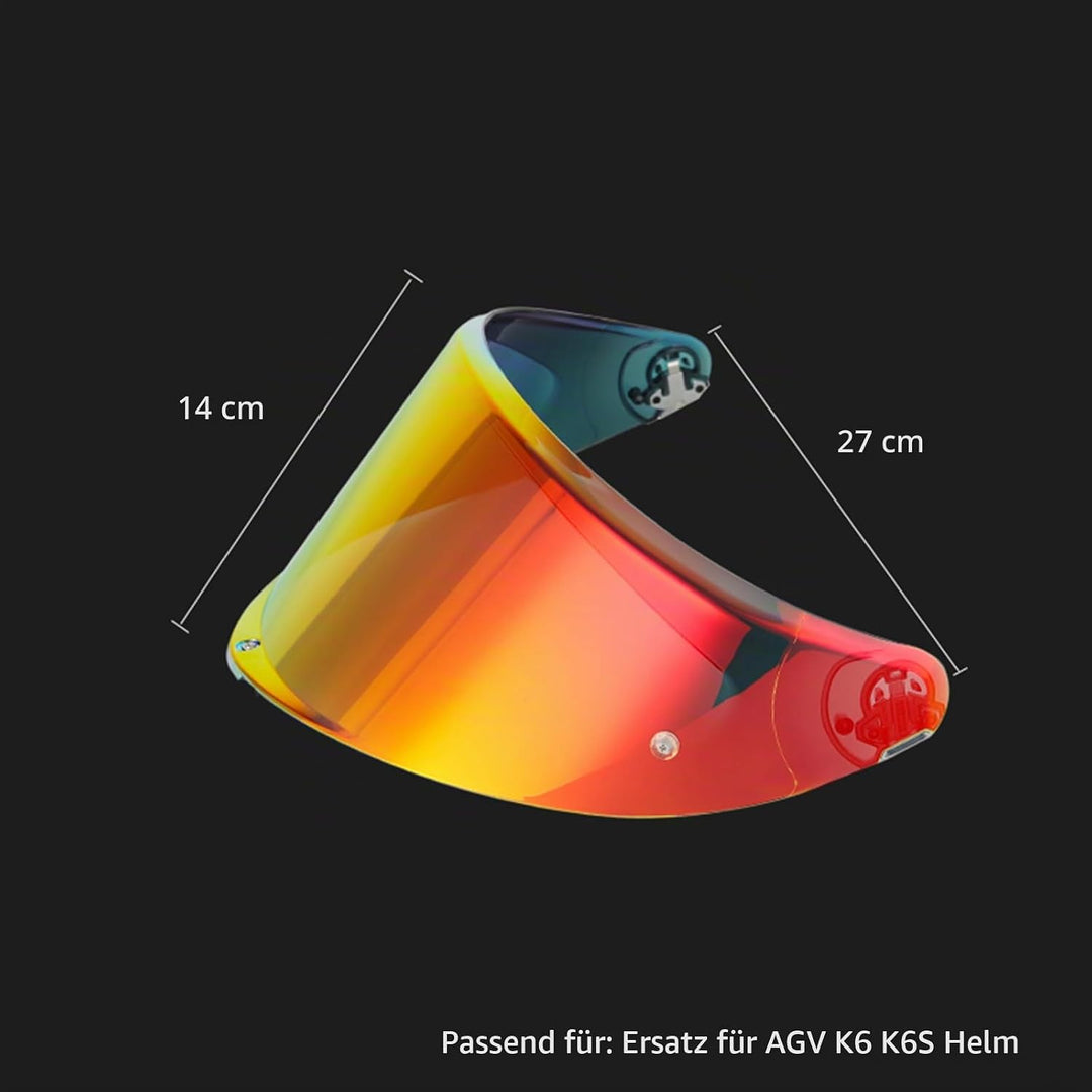 Shkalacar Helmvisier Ersatz für AGV K6 K6S, Integralhelm Visier UV-Beständig, Beschlagfrei und Kratz