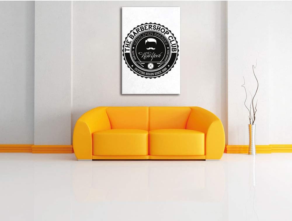 the Barber-Shop-Club white Leinwandbild Bild auf Leinwand, XXL riesige Bilder fertig gerahmt mit Kei