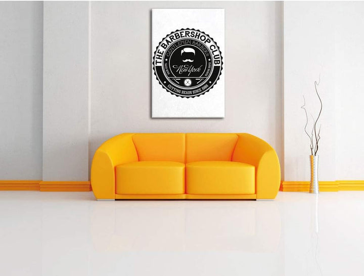 the Barber-Shop-Club white Leinwandbild Bild auf Leinwand, XXL riesige Bilder fertig gerahmt mit Kei